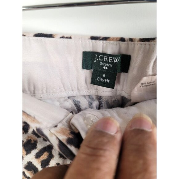 J crew Capri Leopard Print Women's Dressing Pants With Zipper & Hook Closure Siz - Picture 9 of 10